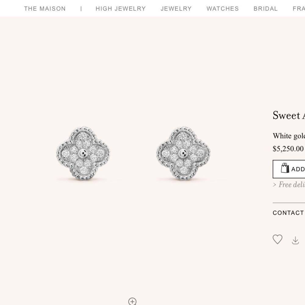 Clover earrings white gold plated - Picture 2 of 4
